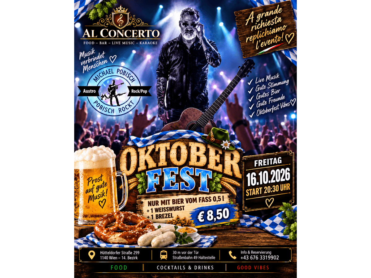 OKTOBERFEST LIVE Michael POBISCH AUSTROPOP – AL CONCERTO