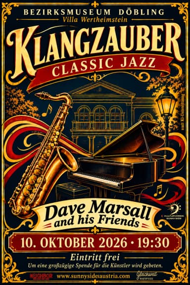 Klangzauber Classic Jazz - Live-Konzerte in Bezirksmuseum Döbling, wien