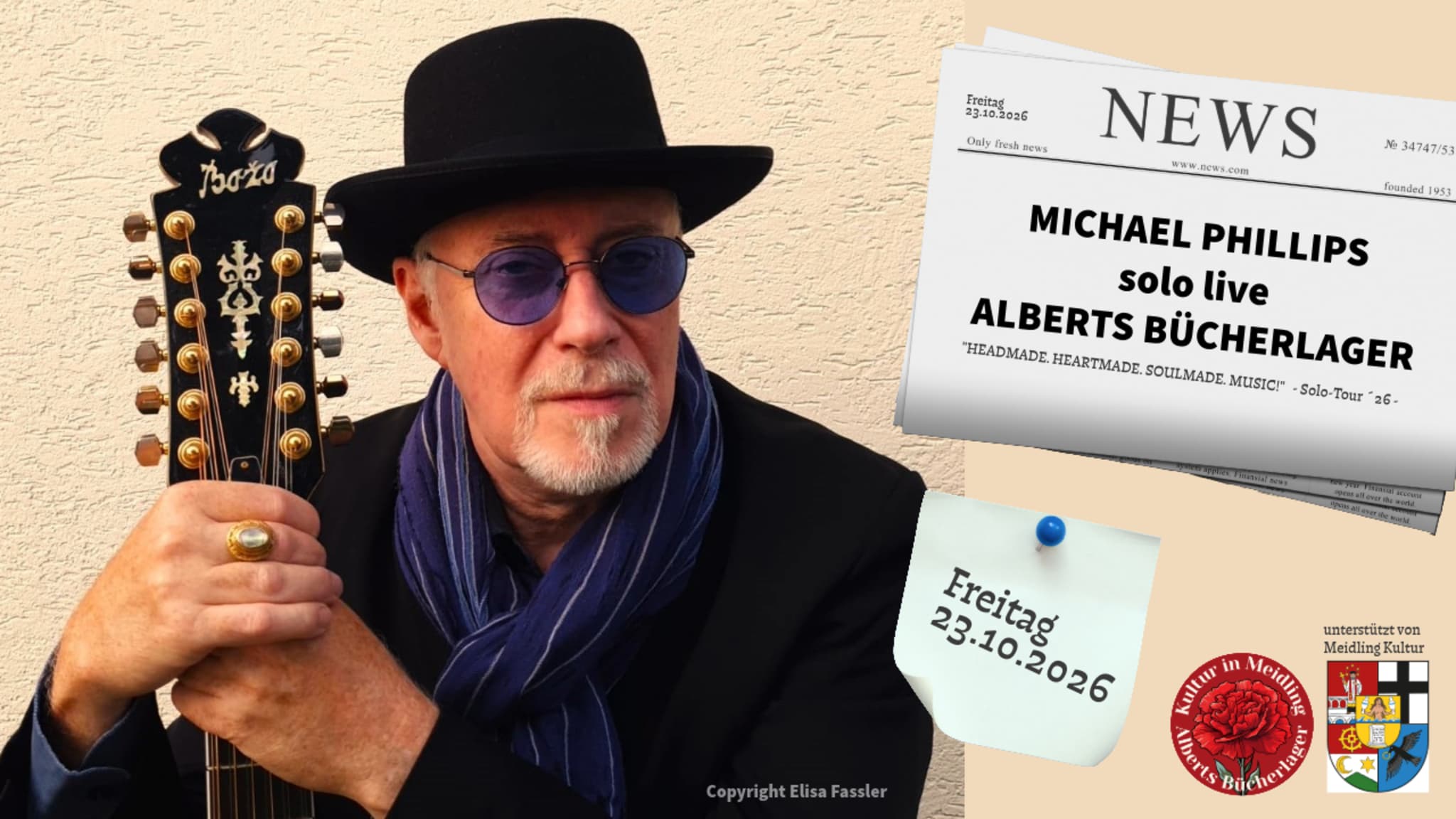 MICHAEL PHILLIPS solo live@ ALBERTS BÜCHERLAGER – Kulturverein Alberts Bücherlager