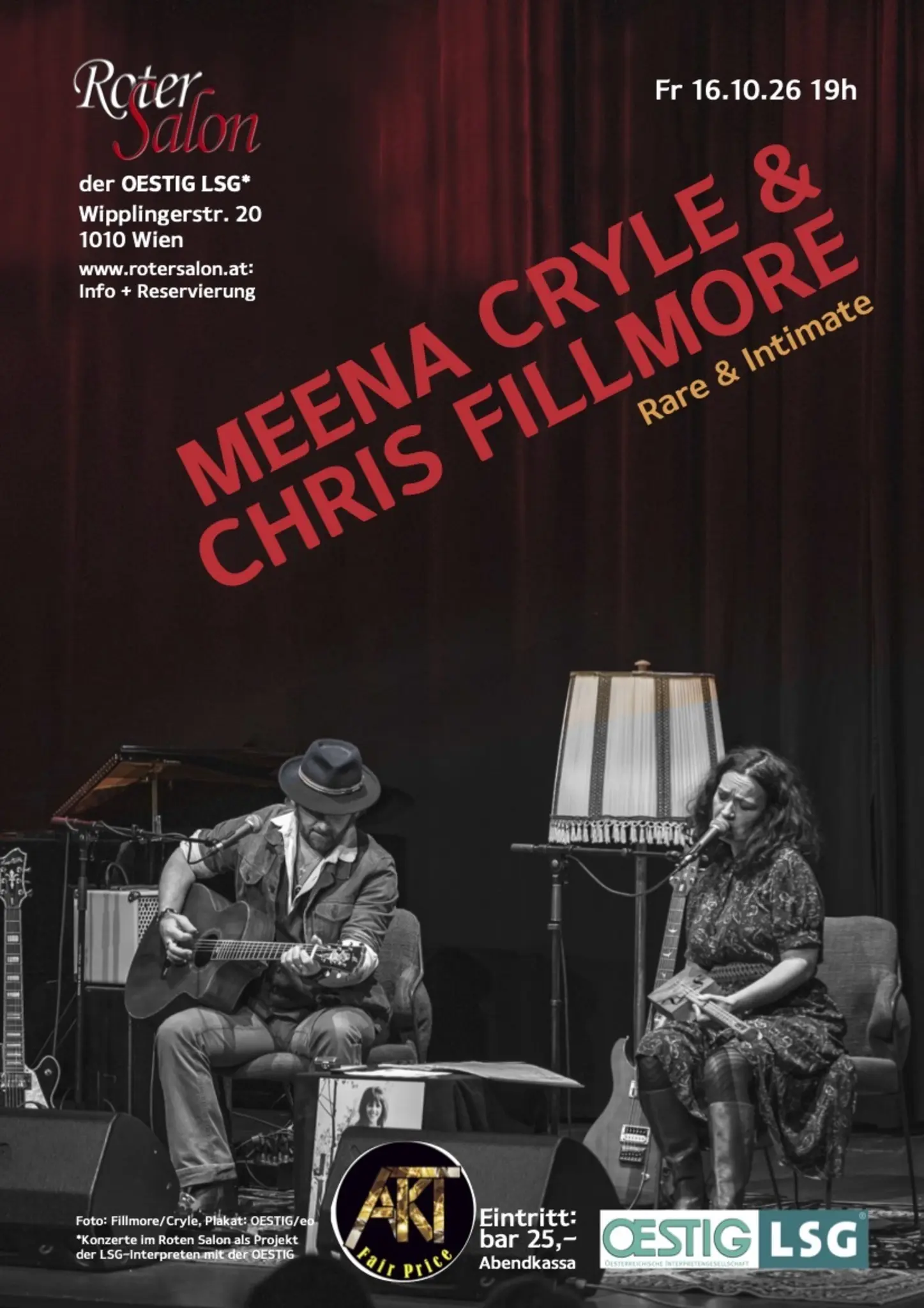 MEENA CRYLE & CHRIS FILLMORE - "Rare & Intimitate": 30. Jubiläum – Roter Salon der OESTIG LSG
