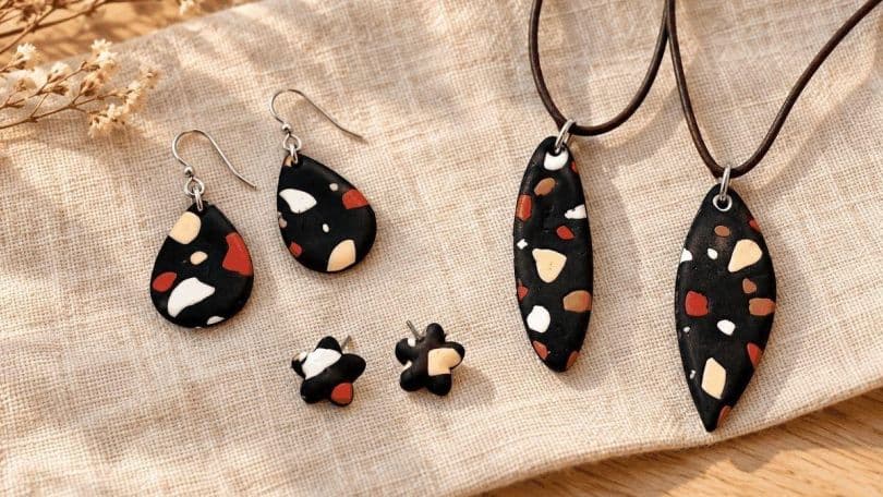Polymer Clay Schmuck im Terrazzo Look – Sunnyside by Moni